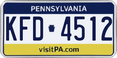 PA license plate KFD4512