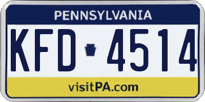 PA license plate KFD4514