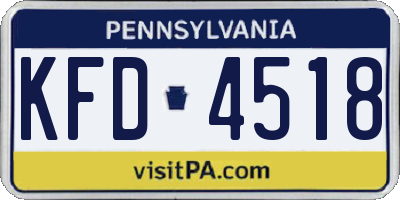 PA license plate KFD4518