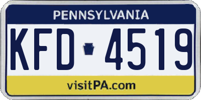 PA license plate KFD4519