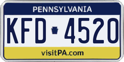 PA license plate KFD4520