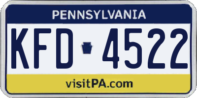 PA license plate KFD4522