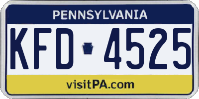 PA license plate KFD4525