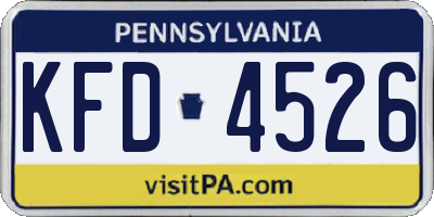PA license plate KFD4526