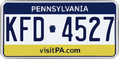 PA license plate KFD4527