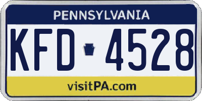 PA license plate KFD4528