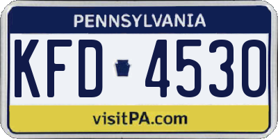 PA license plate KFD4530