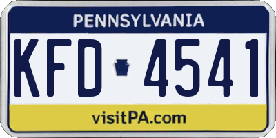 PA license plate KFD4541