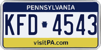 PA license plate KFD4543