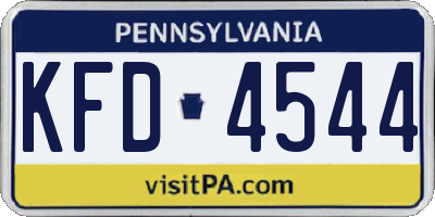 PA license plate KFD4544