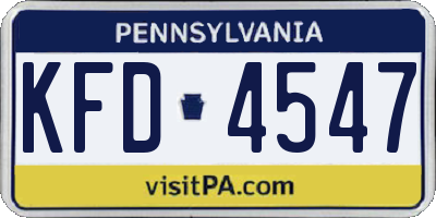 PA license plate KFD4547