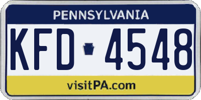 PA license plate KFD4548