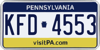 PA license plate KFD4553