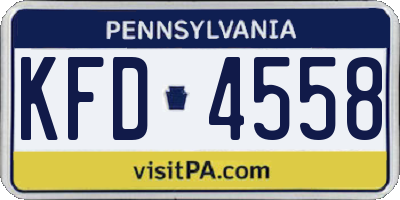 PA license plate KFD4558
