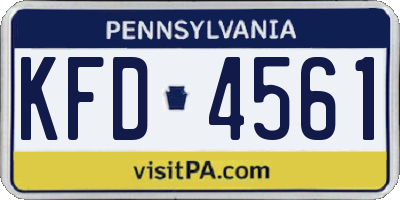 PA license plate KFD4561