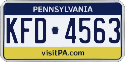 PA license plate KFD4563