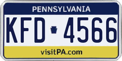 PA license plate KFD4566