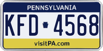 PA license plate KFD4568