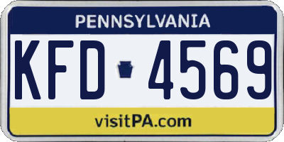 PA license plate KFD4569