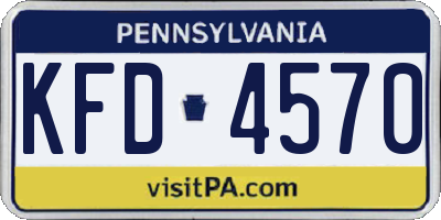 PA license plate KFD4570