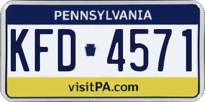 PA license plate KFD4571