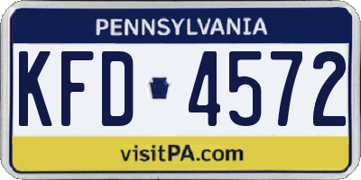 PA license plate KFD4572