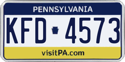 PA license plate KFD4573