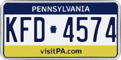 PA license plate KFD4574