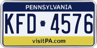 PA license plate KFD4576