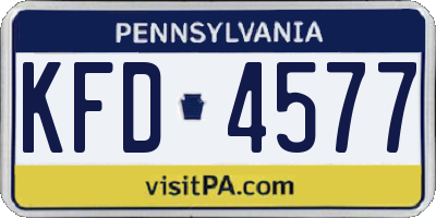 PA license plate KFD4577