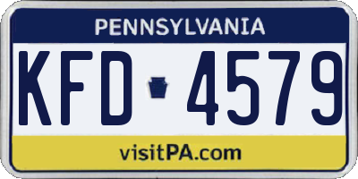 PA license plate KFD4579