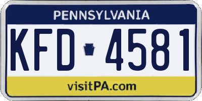 PA license plate KFD4581