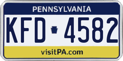 PA license plate KFD4582