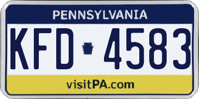 PA license plate KFD4583