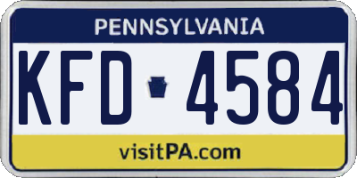 PA license plate KFD4584