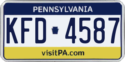 PA license plate KFD4587