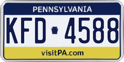 PA license plate KFD4588
