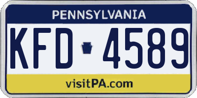 PA license plate KFD4589
