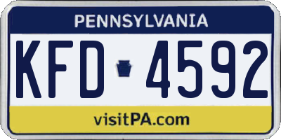 PA license plate KFD4592