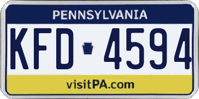 PA license plate KFD4594