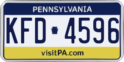 PA license plate KFD4596