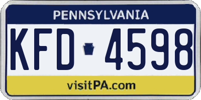 PA license plate KFD4598
