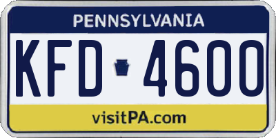 PA license plate KFD4600