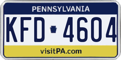 PA license plate KFD4604