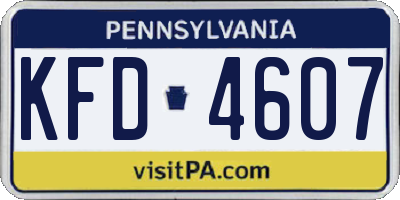 PA license plate KFD4607