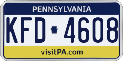 PA license plate KFD4608