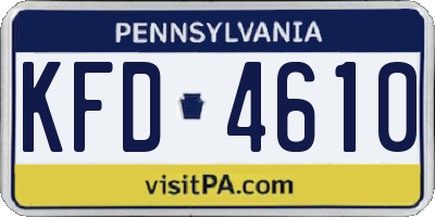 PA license plate KFD4610
