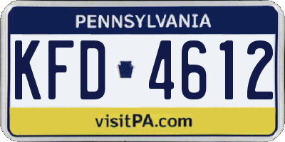 PA license plate KFD4612