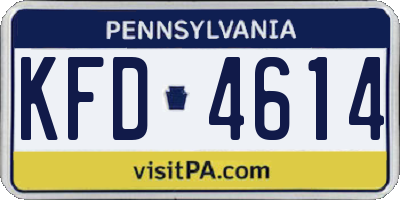 PA license plate KFD4614