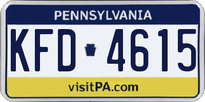 PA license plate KFD4615